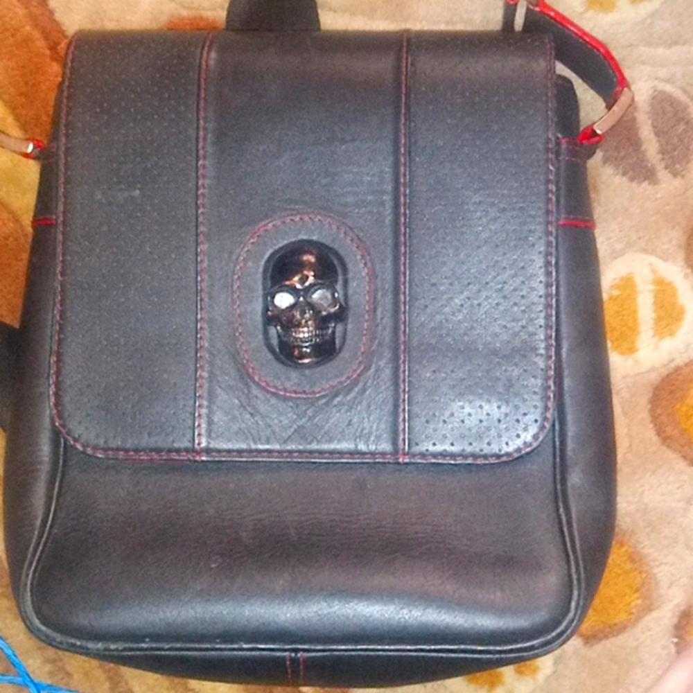 “Prison Art”Leather Cross Body Bag with Strap